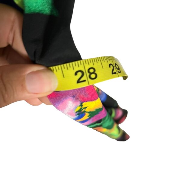 Susan Graver Black Multicolor Floral Long Sleeve A Line Midi Dress Medium - Picture 11 of 11